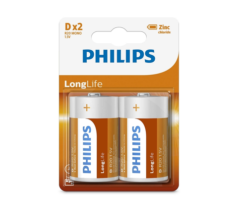 Baterie primární Baterie Philips LongLife D 2ks