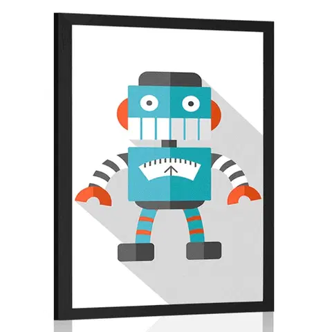 Roboti Plakát modrý robot na bílém pozadí
