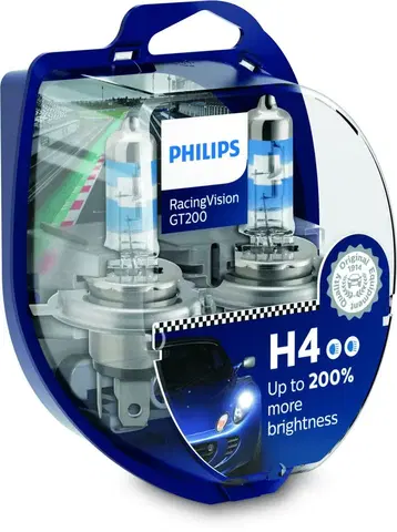 Autožárovky Philips H4 12V 60/55W P43t-38 RacingVision GT200 2ks 12342RGTS2