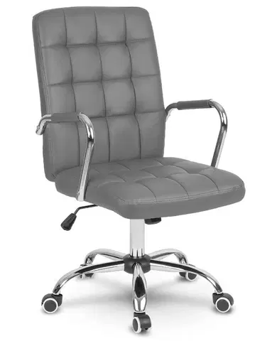 Kancelářské křesla Kožená kancelářská židle v šedé barvě G401