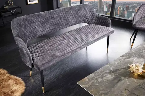 Lavice do jídelny LuxD Designová lavice Laney 162 cm šedý samet
