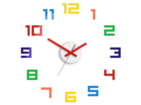 Nalepovací hodiny ModernClock 3D nalepovací hodiny Digit barevné