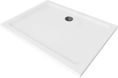 Sprchové vaničky Sprchová vanička MEXEN FLAT s černým sifonem 80 x 70 cm bílá