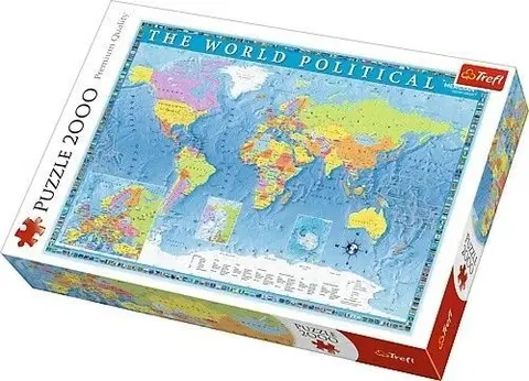 Hračky puzzle TREFL - puzzle Politická mapa světa 2000