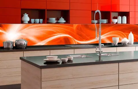 Tapety Samolepící fototapeta do kuchyně oranžový abstrakt