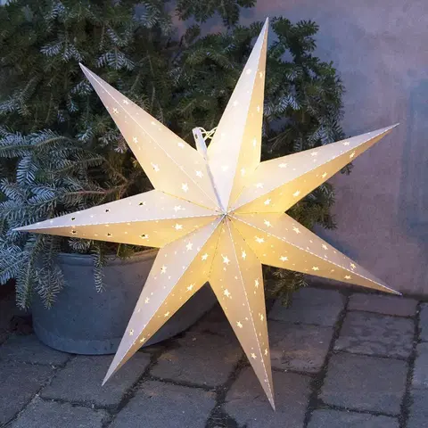 Vánoční světelná hvězda STAR TRADING IP44 - hvězda Alice pro vnitřní i vnější, bílé