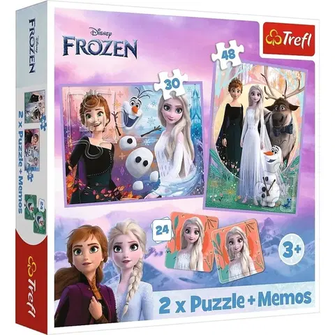 Hračky puzzle TREFL -  Puzzle 2v1 + pexeso - Princezny ve své zemi / Disney Frozen 2