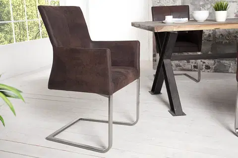 Luxusní jídelní židle Estila Luxusní elegantní konzolová židle Samson kávová