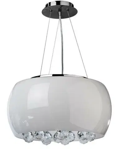 Designová závěsná svítidla AZzardo QUINCE stropní/závěsné svítidlo 6x G9 40W bez zdroje 50cm IP20, chrom/opál