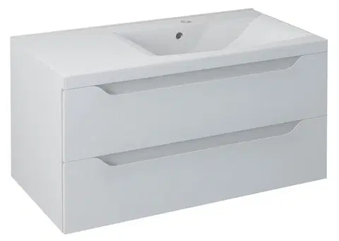 Koupelnový nábytek SAPHO WAVE umyvadlová skříňka 89,7x45x47,8cm, pravá, bílá WA093-3030
