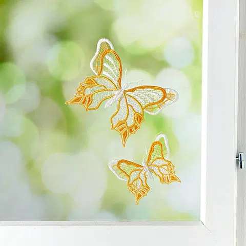 Drobné dekorace 2 textilní motýlci