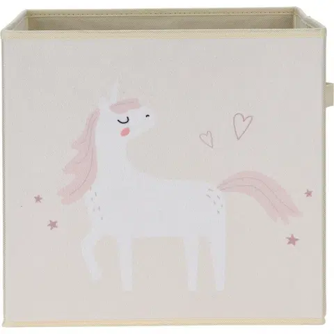 Úložné boxy Dětský textilní box Unicorn dream bílá, 32 x 32 x 30 cm