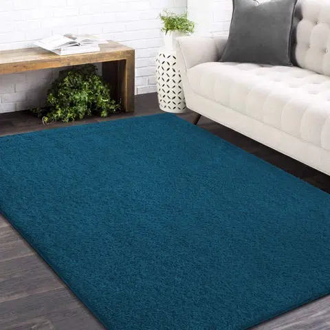 Koberce SHAGGY Stylový koberec v modré barvě