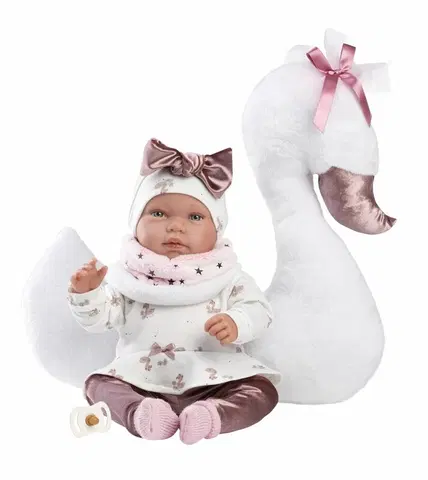 Hračky panenky LLORENS - 84456 NEW BORN - realistická panenka miminko se zvuky a měkkým látkovým tělem - 44