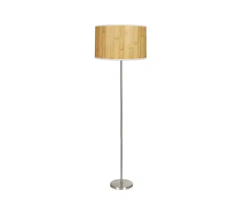 Lampy  Stojací lampa TIMBER 1xE27/60W/230V béžová/matný chrom 