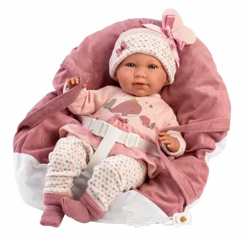 Hračky panenky LLORENS - 74014 NEW BORN - realistická panenka miminko se zvuky a měkkým látkovým tělem - 42