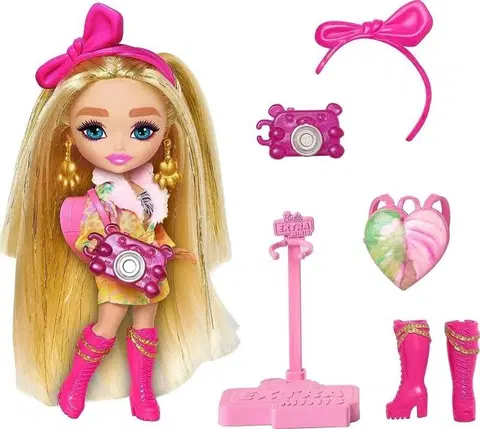 Hračky panenky MATTEL -  Mattel Barbie Extra minis blondýnka v safari oblečku