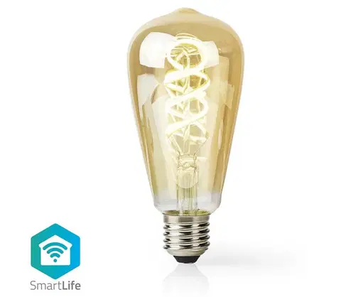 Žárovky  Wi-Fi Smart Bulb E27 4,9W LED žárovka, s vláknem, pro chytrý dům, E27, ST64, 4,9W, 230V, 360lm, teplá až studená bílá, stmívatelná, zlatá WIFILRT10ST64