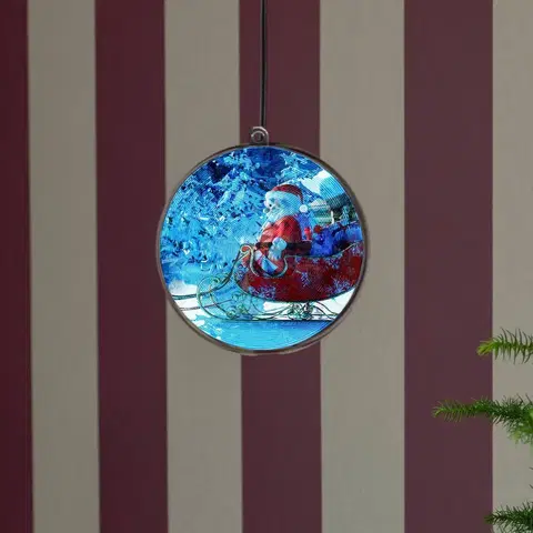 Vánoční vnitřní dekorace Konstsmide Christmas 3D hologram zimní krajina, 64 LED