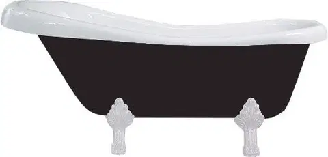 Sifony k pračkám MEXEN/S Retro volně stojící vana 170x75 cm bílá / černá bílá nohy , sifon chrom 53251707575-20