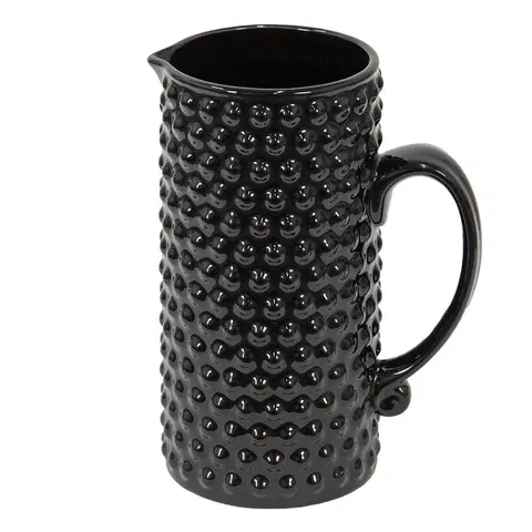 Džbány Černý keramický dekorační džbán Wilma - 14*9*20 cm Clayre & Eef 6CE1474