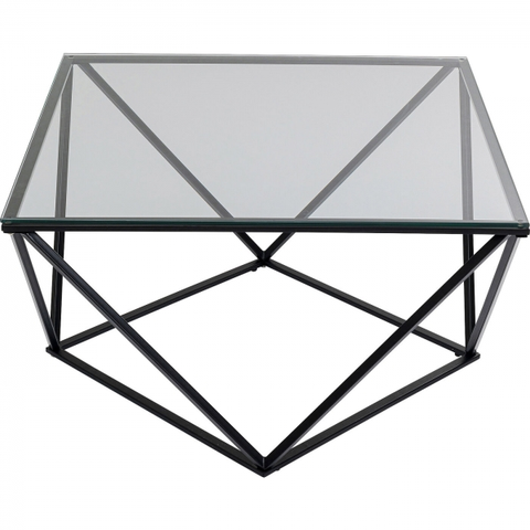 Konferenční stolky KARE Design Konferenční stolek Cristallo - černý, 80x80cm