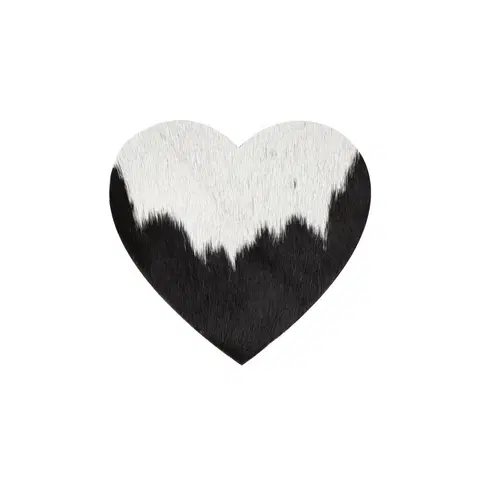 Prostírání Bílo-černý podtácek srdce Love z hovězí kůže Black - 14*14*0,3 cm Mars & More HOZHKZ