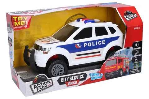Hračky WIKY - Auto policie na setrvačník s efekty 31 cm