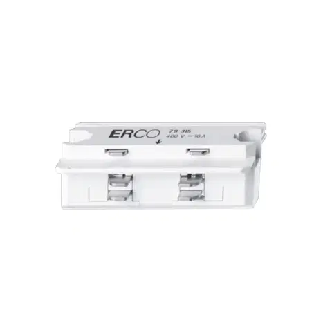 Svítidla pro 3fázový kolejnicový systém ERCO ERCO spojka pro přípojnice přímá bílá