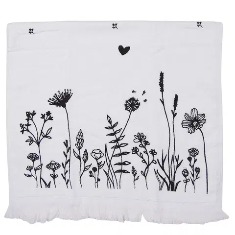 Utěrky Froté kuchyňský ručník s lučními květy Flora And Fauna - 40*66 cm Clayre & Eef TFAF