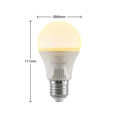 LED žárovky PRIOS LED žárovka E27 A60 11W bílá 2 700K sada 10 ks