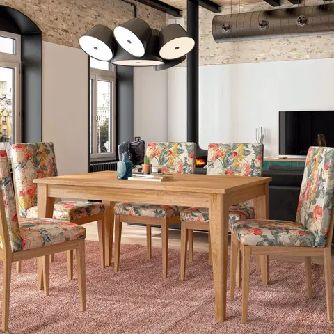 Designové a luxusní jídelní stoly Estila Luxusní rozkládací jídelní stůl Lyon z dřevěného masivu 160-220cm