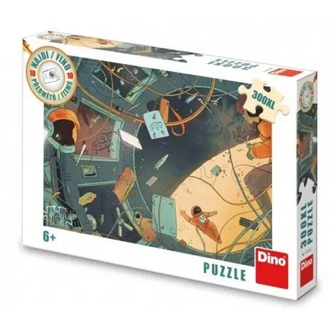 Puzzle Dino Puzzle Vesmír - Najdi 10 předmětů 47x33cm 300 dílků XL v krabici 27x19x4cm