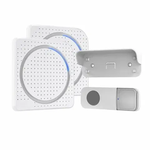Domovní alarmy Solight 2x bezdrátový zvonek, do zásuvky, 200m, bílý, learning code