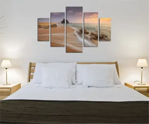 Obrazy Hanah Home Vícedílný obraz Beach 92 x 56 cm