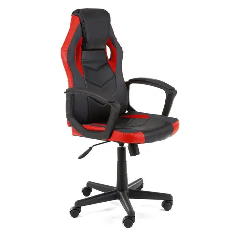 Kancelářské židle Ak furniture Otočná herní židle FERO II černo-červená