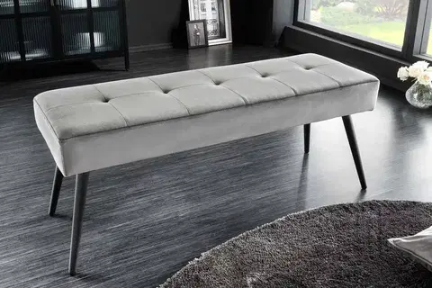 Lavice do jídelny LuxD Designová lavice Bailey 100 cm tmavě šedý samet