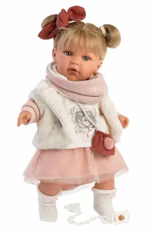 Hračky panenky LLORENS - 42402 JULIA - realistická panenka miminko se zvukem a měkkým látkovým tělem 42 cm