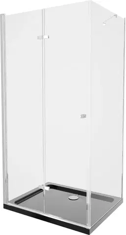 Sifony k pračkám MEXEN/S Lima sprchový kout zalamovací dveře 120 x 90, transparent, chrom + Flat černá vanička se sifonem 856-120-090-01-00-4070
