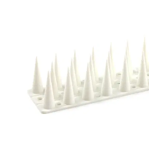 Lapače a odpuzovače Plastové ochranné hroty proti ptákům bílá, 44,5 x 3,7 cm, 4 ks