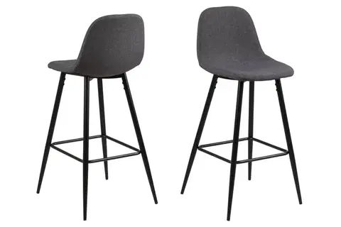 Barové židle Dkton Designová barová židle Nayeli šedá a černá