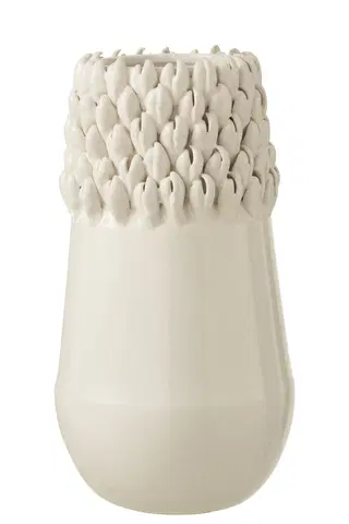 Dekorativní vázy Krémová keramická váza Ibiza white - Ø 18*33cm J-Line by Jolipa 13004