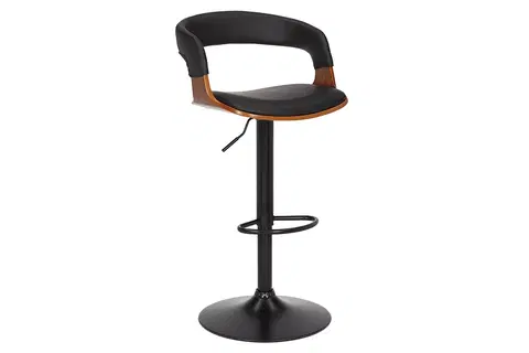Barové židle LuxD Designová barová otočná židle Uriela ořech / černá