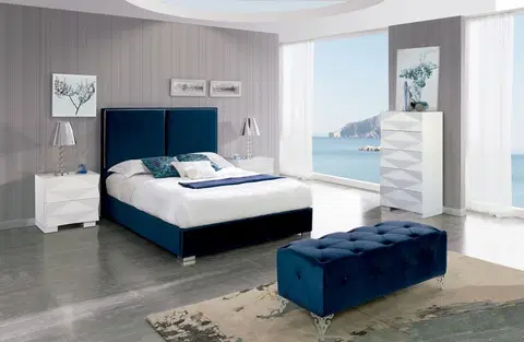 Luxusní a stylové postele Estila Luxusní postel ANDREA se sametovým čalouněním a úložným prostorem 200 cm
