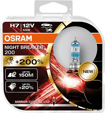 Autožárovky OSRAM H7 64210NB200-HCB NIGHT BREAKER 200 +200% 55W
