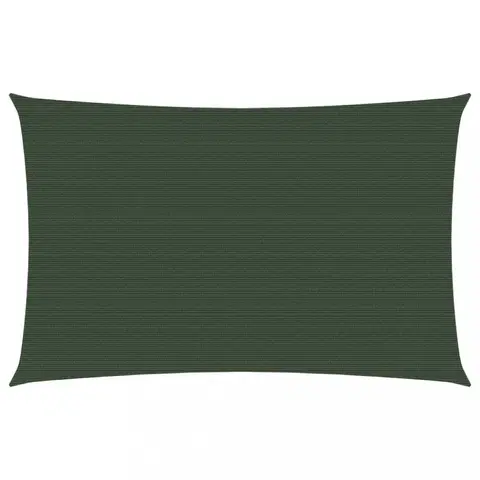 Stínící textilie Stínící plachta obdélníková HDPE 5 x 7 m Dekorhome Tmavě zelená