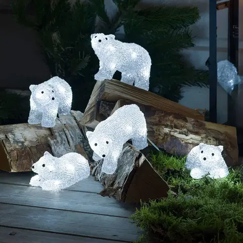 Venkovní vánoční figurky Konstsmide Christmas LED svítící figurky ledních medvědů pro venkovní použití, sada 5 kusů
