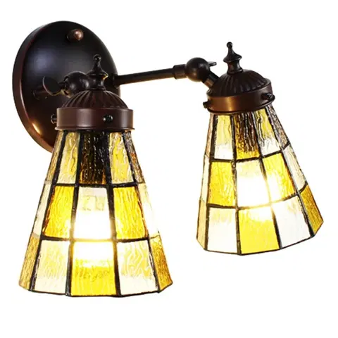 Svítidla Nástěnná lampa Tiffany Chessboa - 30*23*23 cm E14/max 2*25W Clayre & Eef 5LL-6216