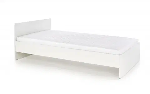 Postele HALMAR Dřevěná postel Lima 120x200 dvoulůžko - bílé