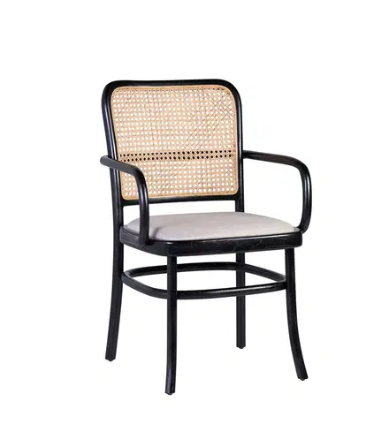Luxusní jídelní židle Estila Masivní židle TEKA s opěrkami a čalouněním 87cm